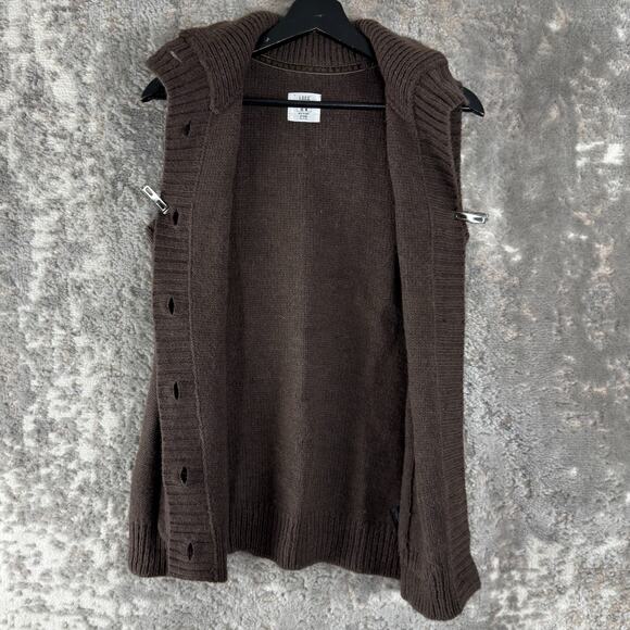 H&M LOGG Size M Alpaca Wool Blend Cable Knit Sleeveless Button Sweater Vest - Picture 2 of 7